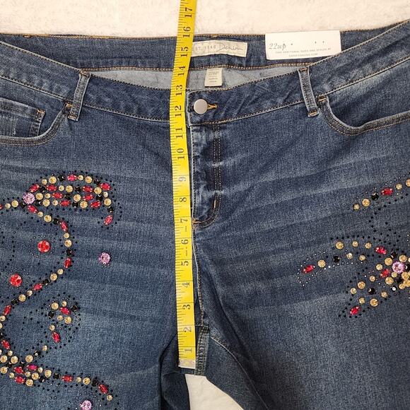 NWT Cato Mid-rise Skinny Rhinestone Embelished Jeans, Size 22WP - Picture 7 of 12